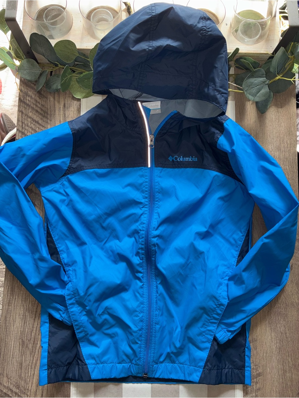 Columbia Blue Navy Lightweight Windbreaker Jacket